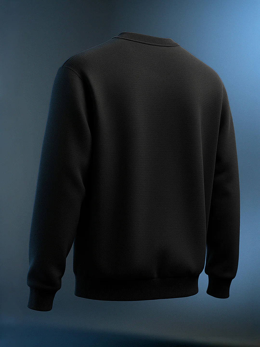 Men's Black Relaxed Fit Embroided Casual Sweatshirt - Image 2