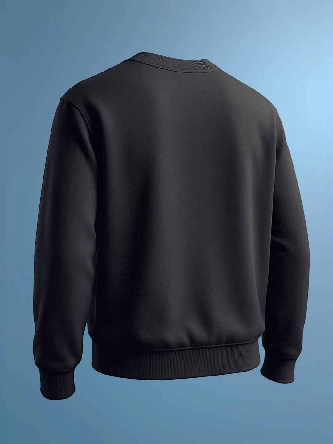 Men's Black Relaxed Fit Embroided Casual Sweatshirt - Image 2