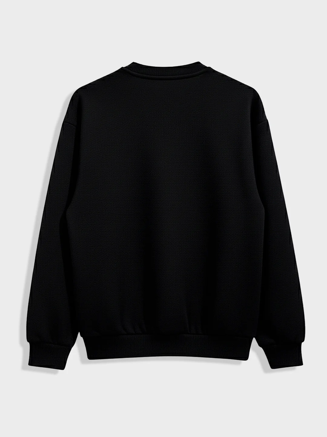 Men's Black Relaxed Fit Embroided Casual Sweatshirt - Image 4