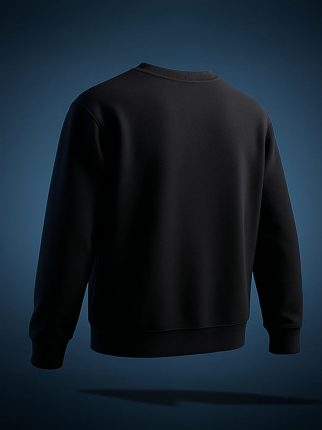 Men's Black Relaxed Fit Embroided Casual Sweatshirt - Image 2