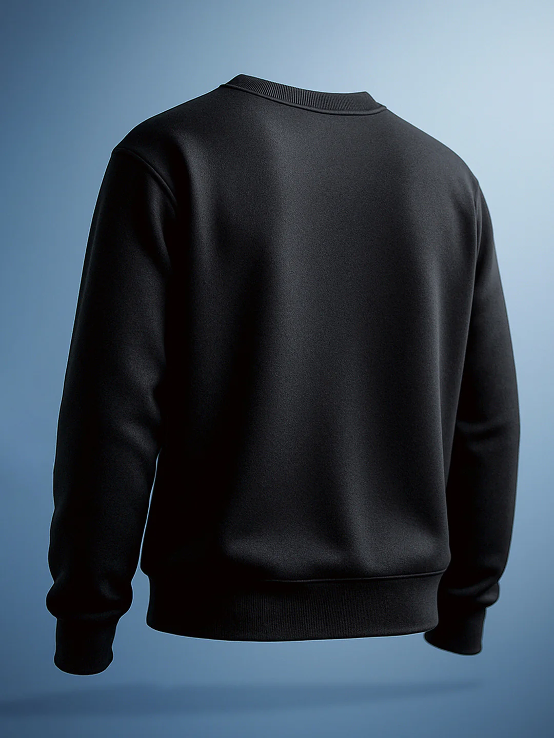 Men's Black Relaxed Fit Embroided Casual Sweatshirt - Image 2