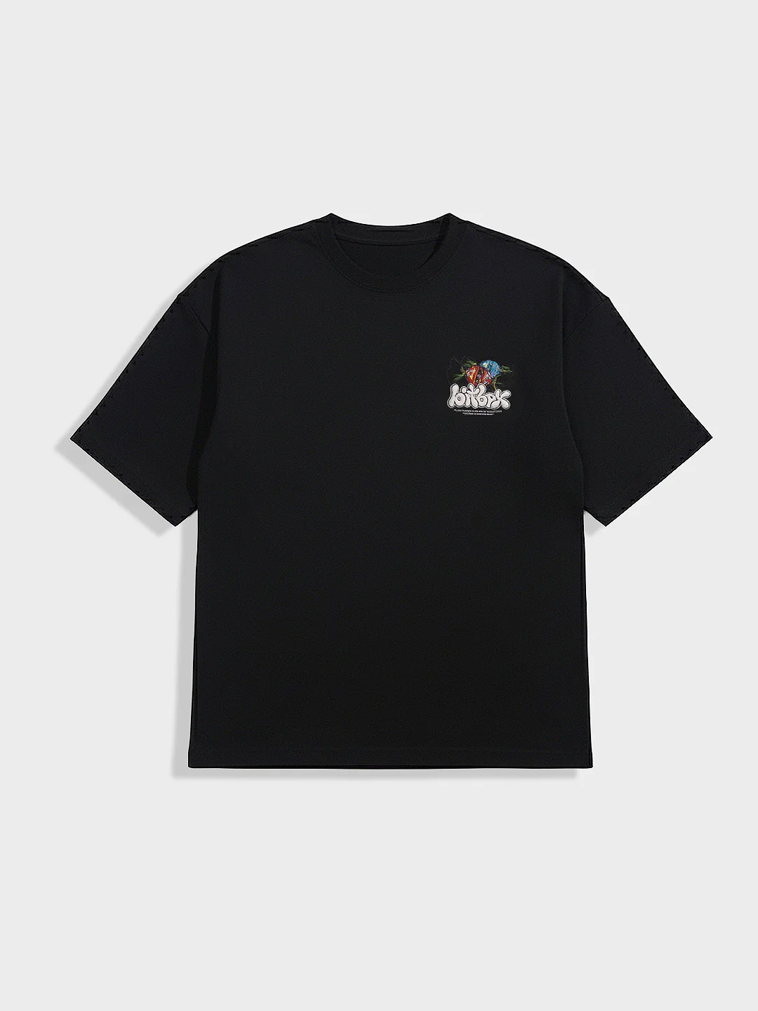 Men's Black Relaxed Fit Embroided 240 GSM Casual T-Shirt - Image 5