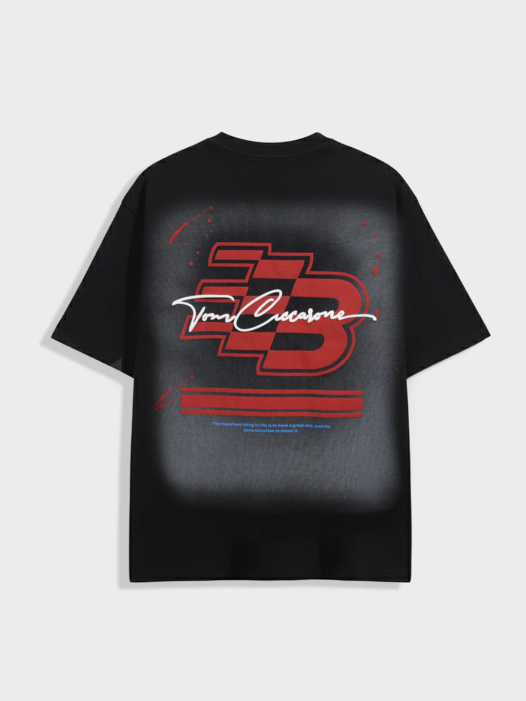 Men's Black Relaxed Fit Embroided 240 GSM Casual T-Shirt - Image 6