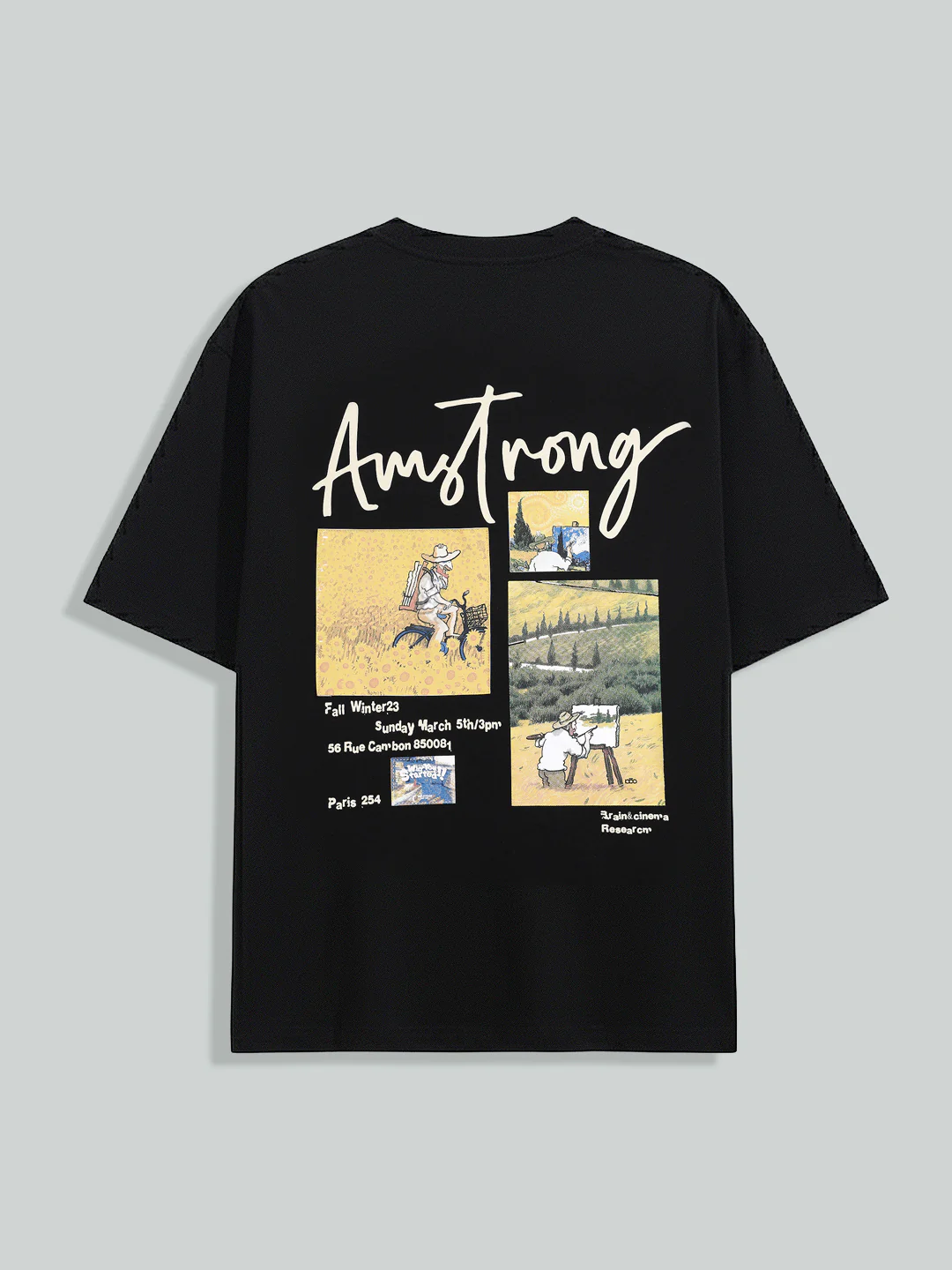 Men's Black Relaxed Fit Embroided 240 GSM Casual T-Shirt - Image 6