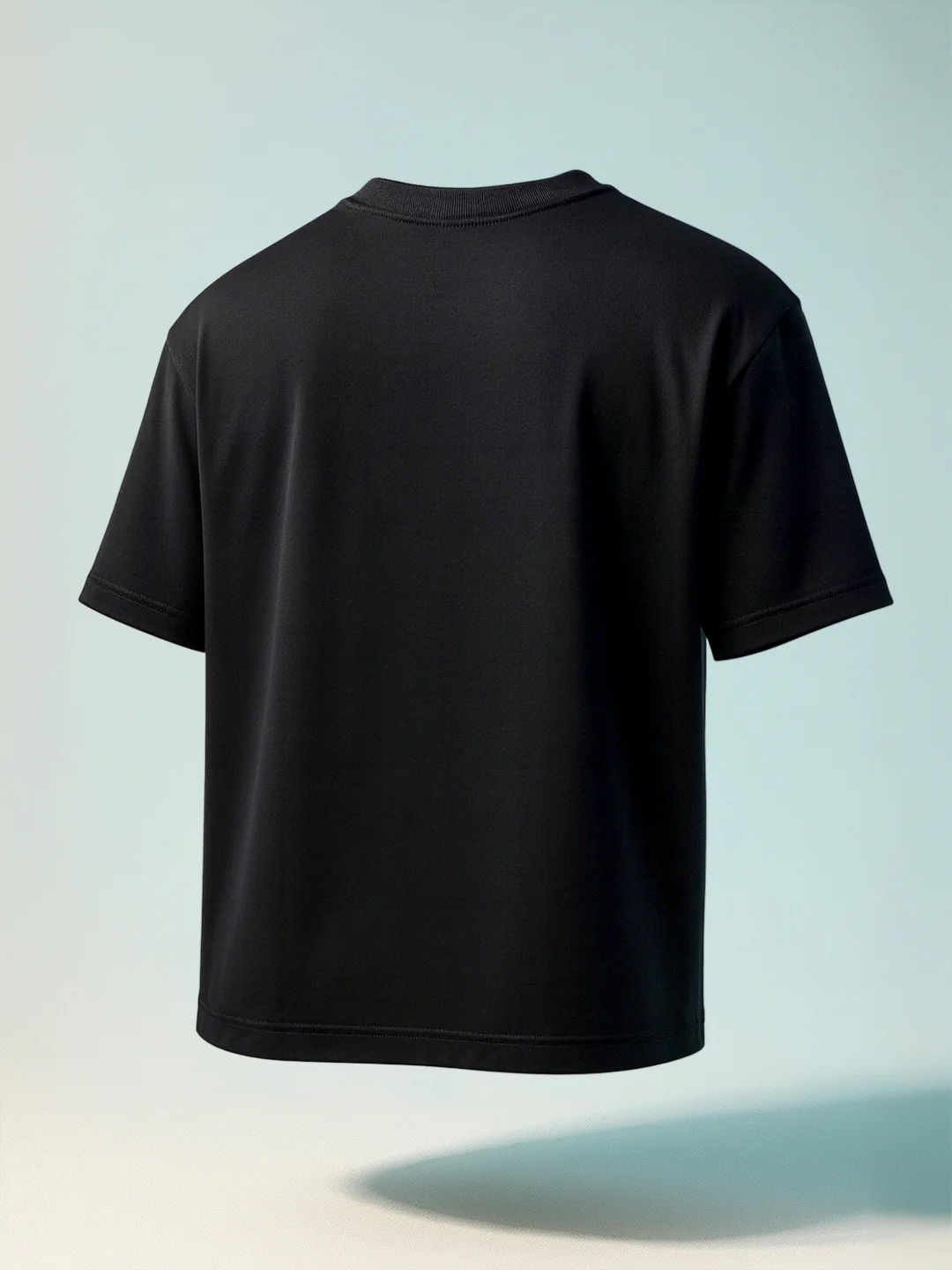 Men's Black Relaxed Fit Embroided 240 GSM Casual T-Shirt - Image 2