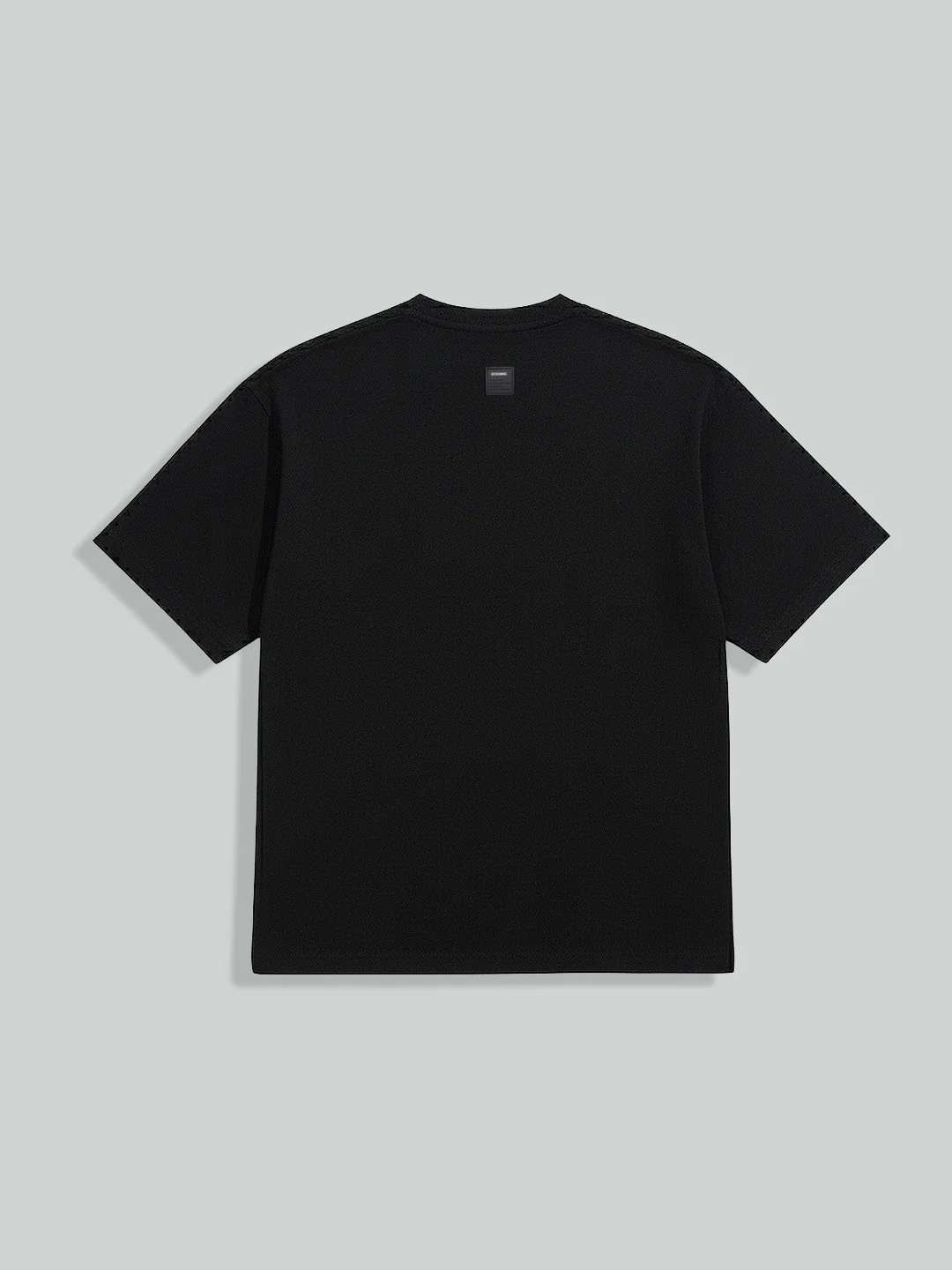 Men's Black Relaxed Fit Embroided 240 GSM Casual T-Shirt - Image 6