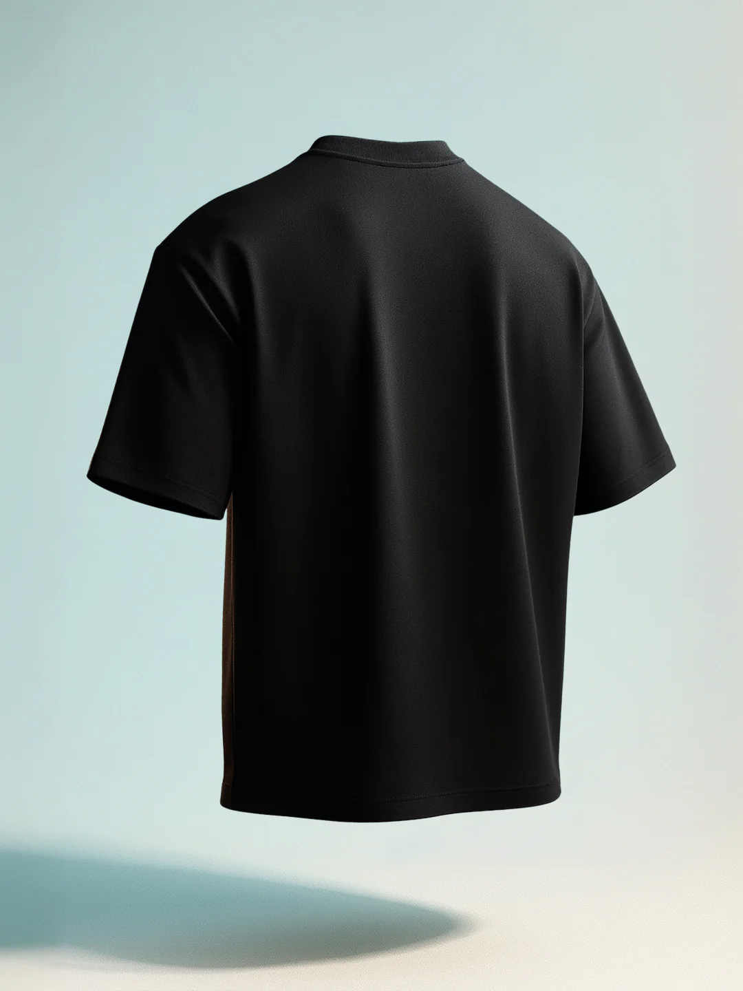 Men's Black Relaxed Fit Embroided 240 GSM Casual T-Shirt - Image 2
