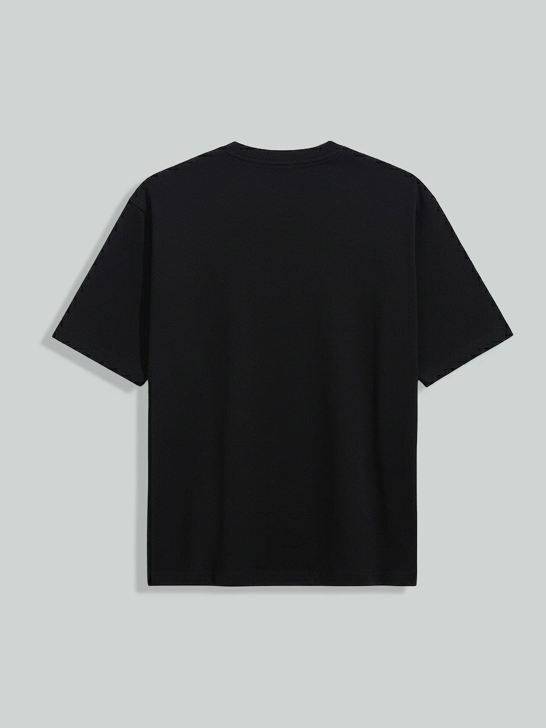 Men's Black Relaxed Fit Embroided 240 GSM Casual T-Shirt - Image 6