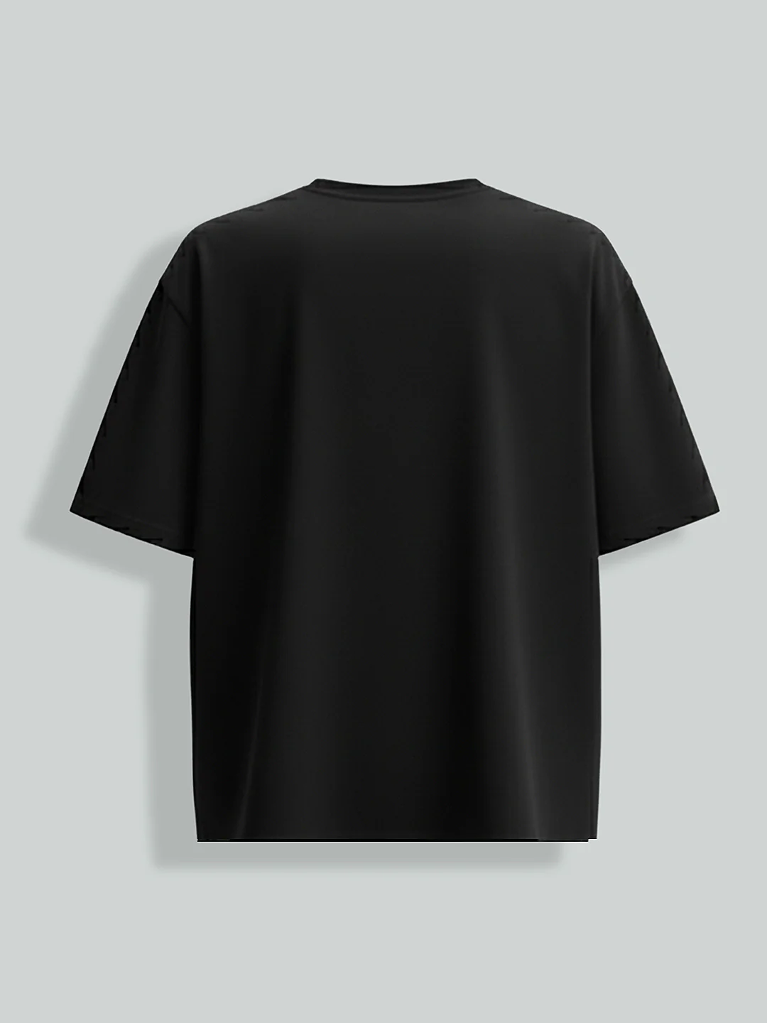 Men's Black Relaxed Fit Embroided 240 GSM Casual T-Shirt - Image 6