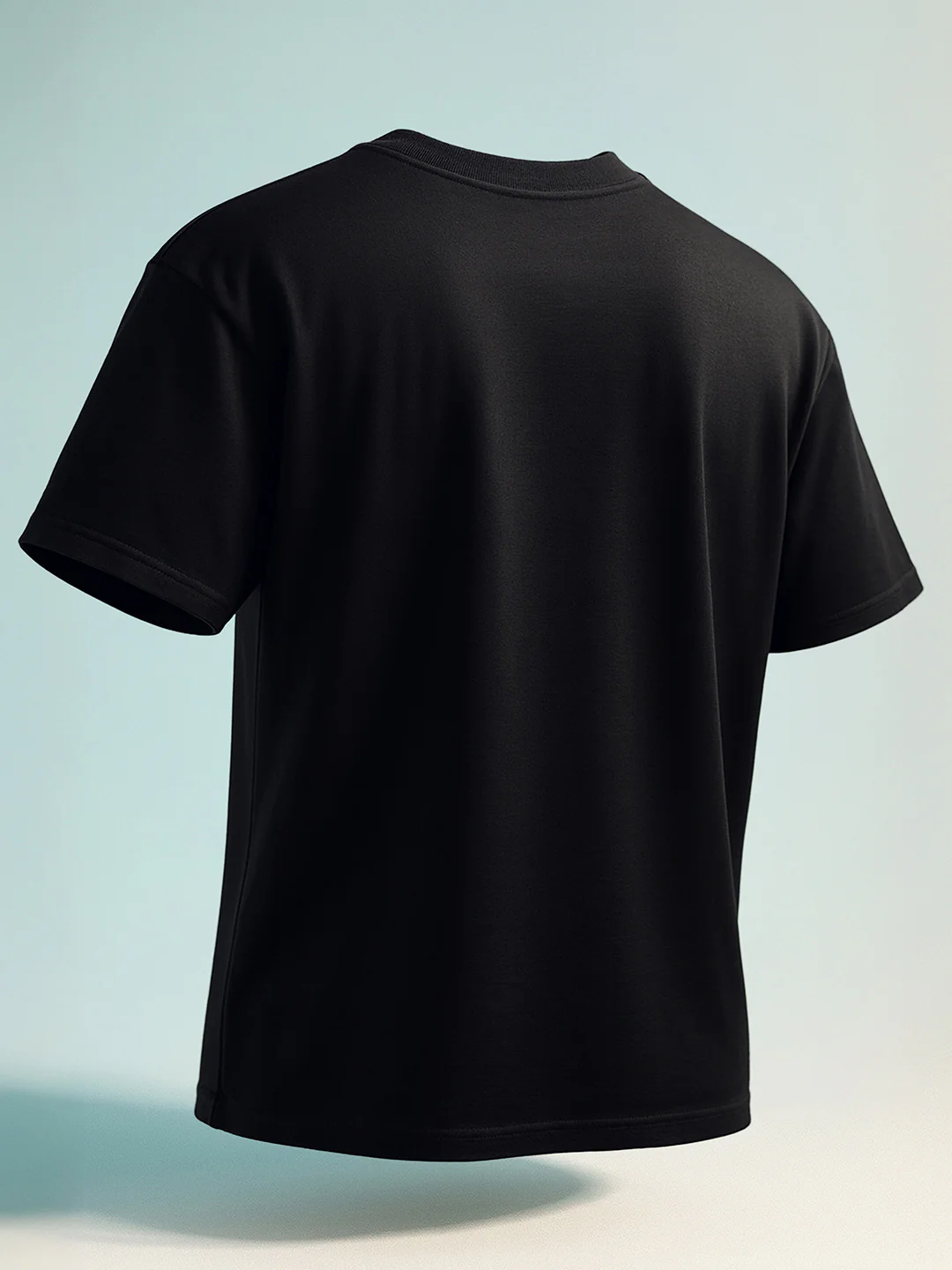 Men's Black Relaxed Fit Graphic Printed 240 GSM Casual T-Shirt - Image 3