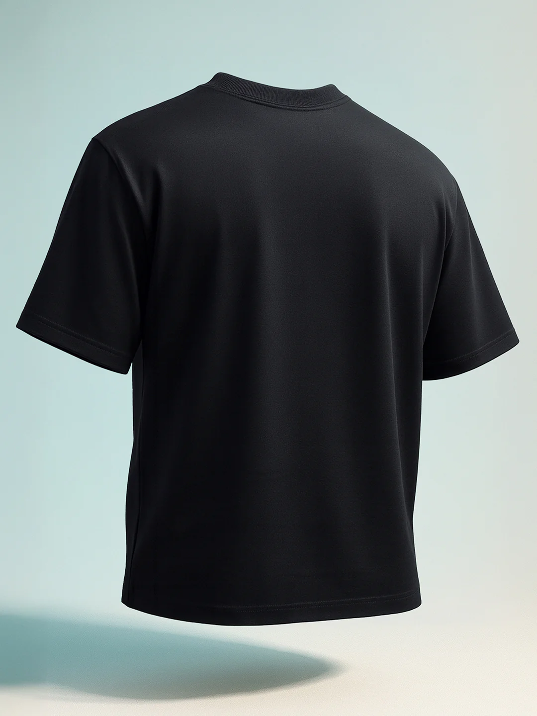 Men's Black Relaxed Fit Graphic Printed 240 GSM Casual T-Shirt - Image 3