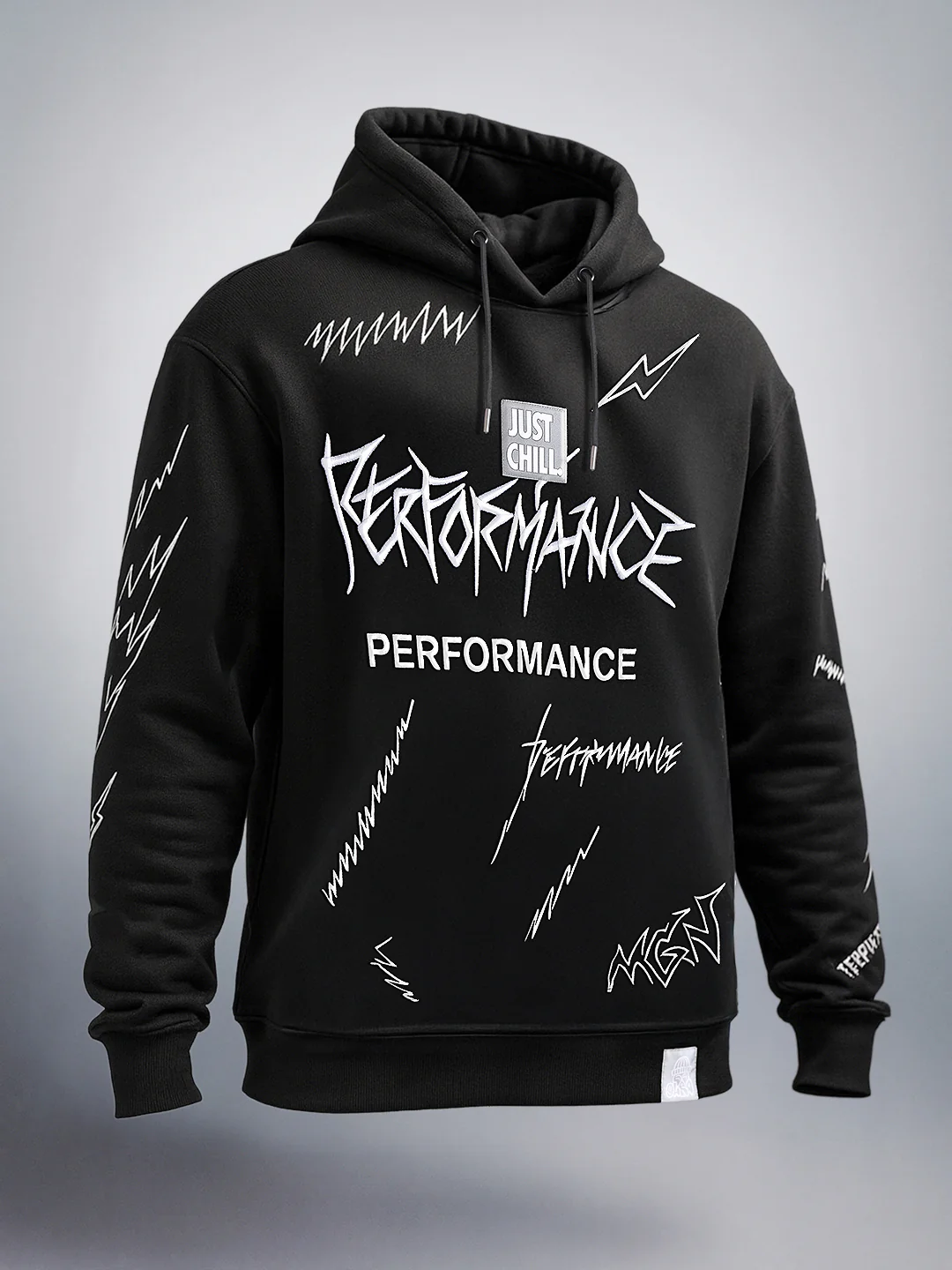 Men's Black Relaxed Fit Graphic Printed Casual Sweatshirt - Image 3