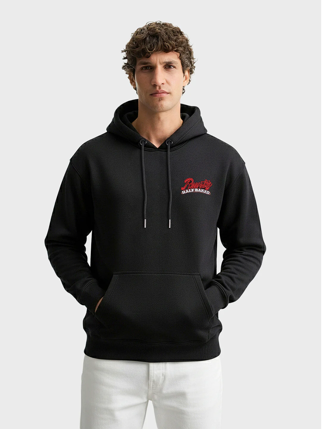 Men's Black Relaxed Fit Graphic Printed Casual Sweatshirt - Image 2