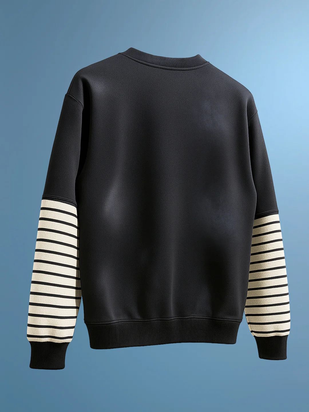 Men's Black Relaxed Fit Graphic Printed Casual Sweatshirt - Image 2