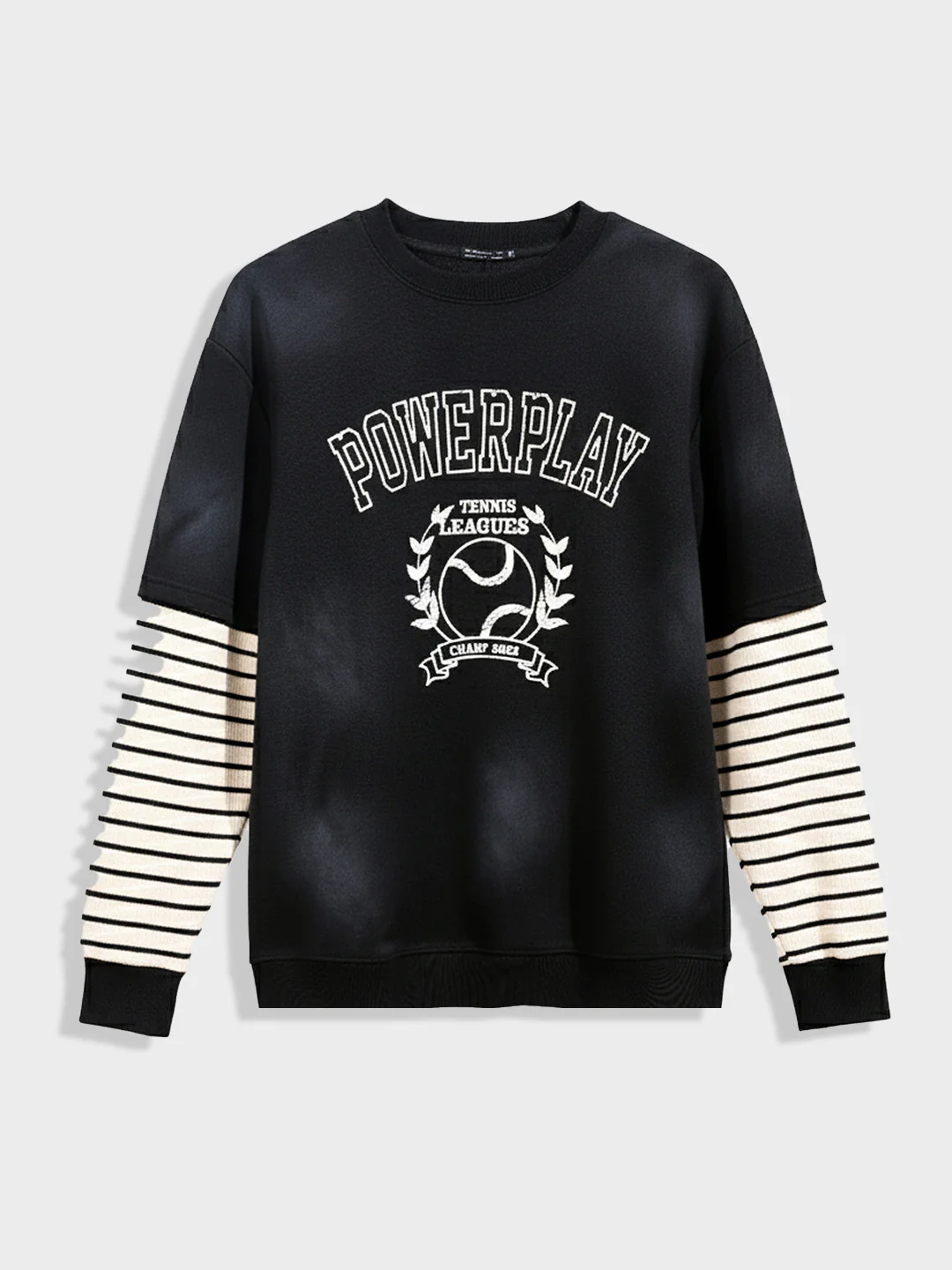 Men's Black Relaxed Fit Graphic Printed Casual Sweatshirt - Image 3