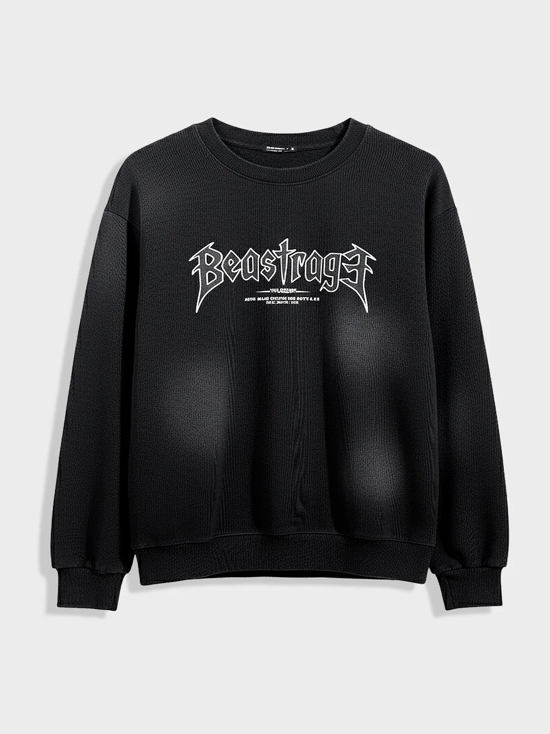 Men's Black Relaxed Fit Graphic Printed Casual Sweatshirt - Image 3
