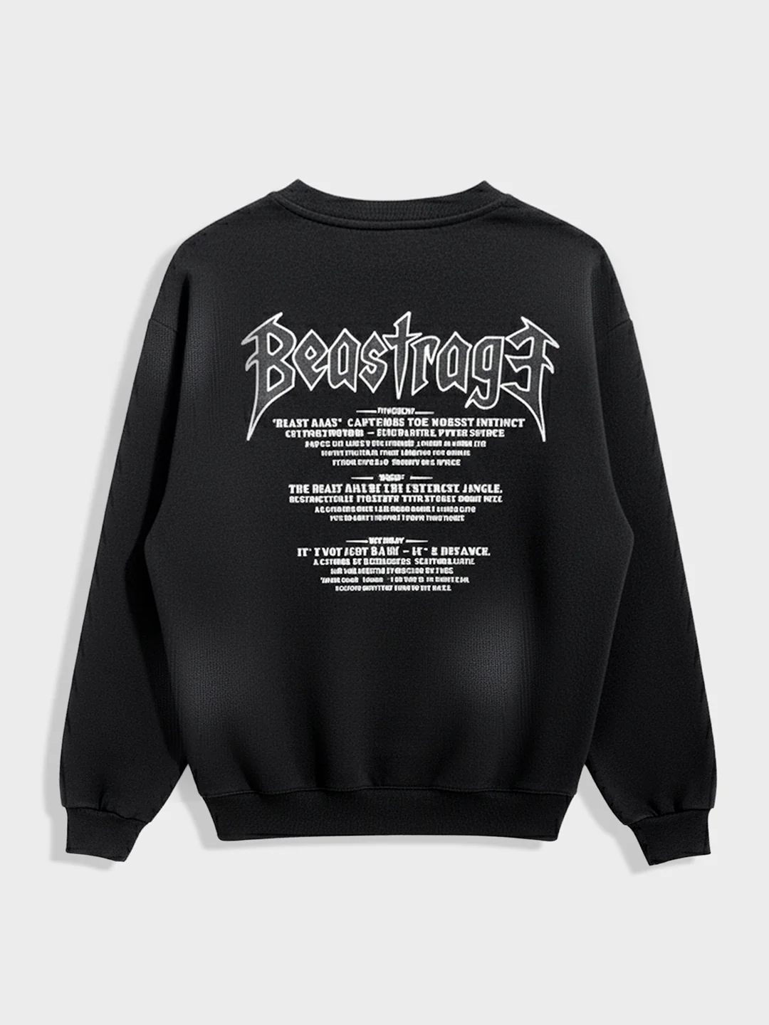 Men's Black Relaxed Fit Graphic Printed Casual Sweatshirt - Image 4