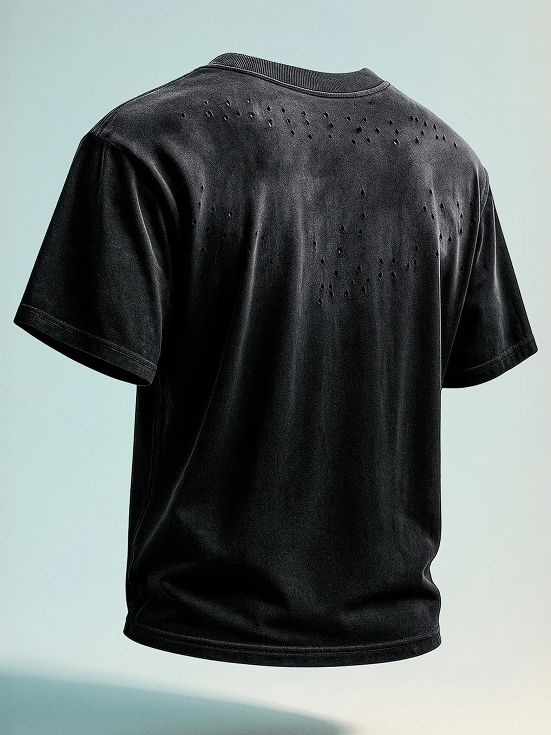 Men's Black Relaxed Fit Graphic Printed 240 GSM Street Wear T-Shirt - Image 3