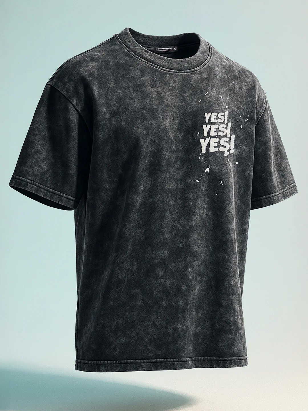 Men's Black Relaxed Fit Graphic Printed 240 GSM Street Wear T-Shirt - Image 2