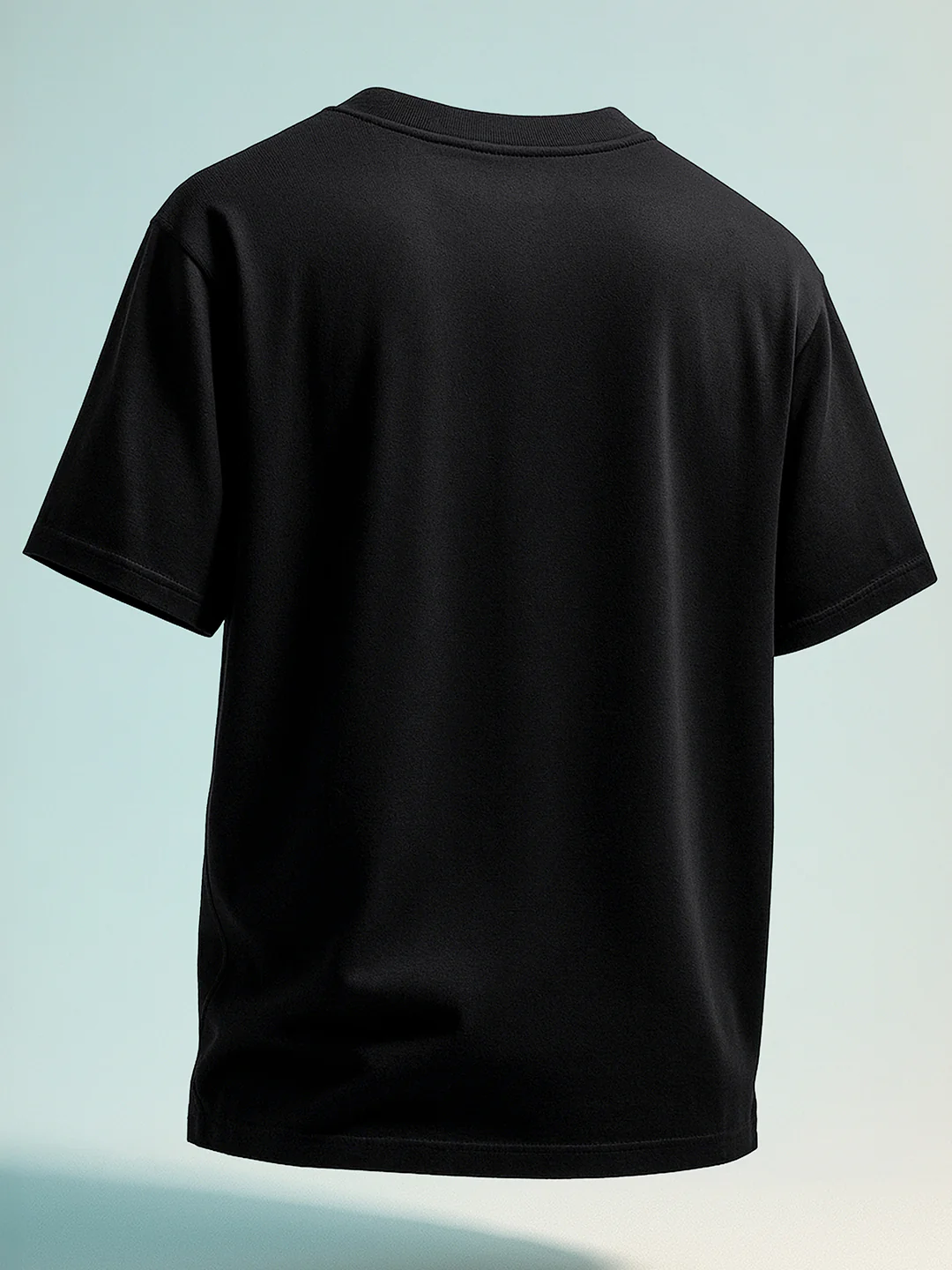 Men's Black Relaxed Fit Graphic Printed 240 GSM Street Wear T-Shirt - Image 3
