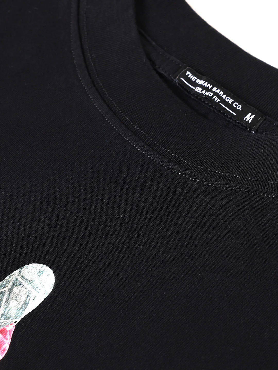 Men's Black Relaxed Fit Graphic Printed 240 GSM Street Wear T-Shirt - Image 4