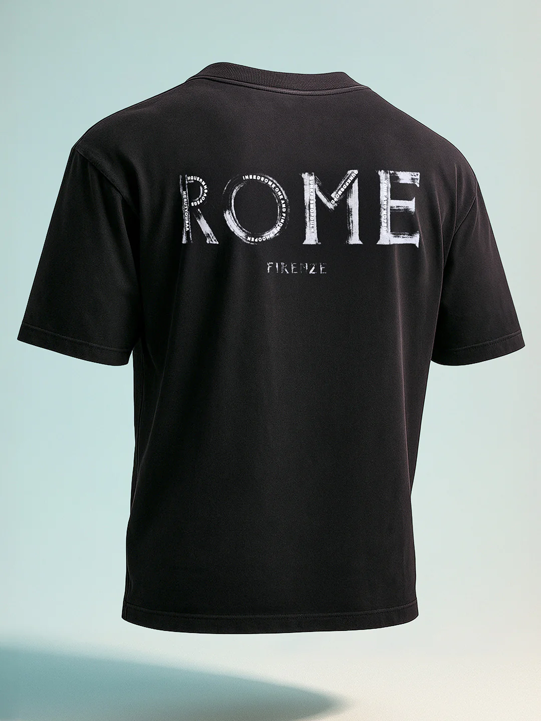 Men's Black Relaxed Fit Graphic Printed 240 GSM Street Wear T-Shirt - Image 3