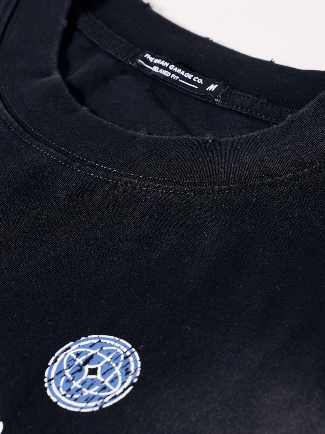 Men's Black Relaxed Fit Graphic Printed 240 GSM Street Wear T-Shirt - Image 9