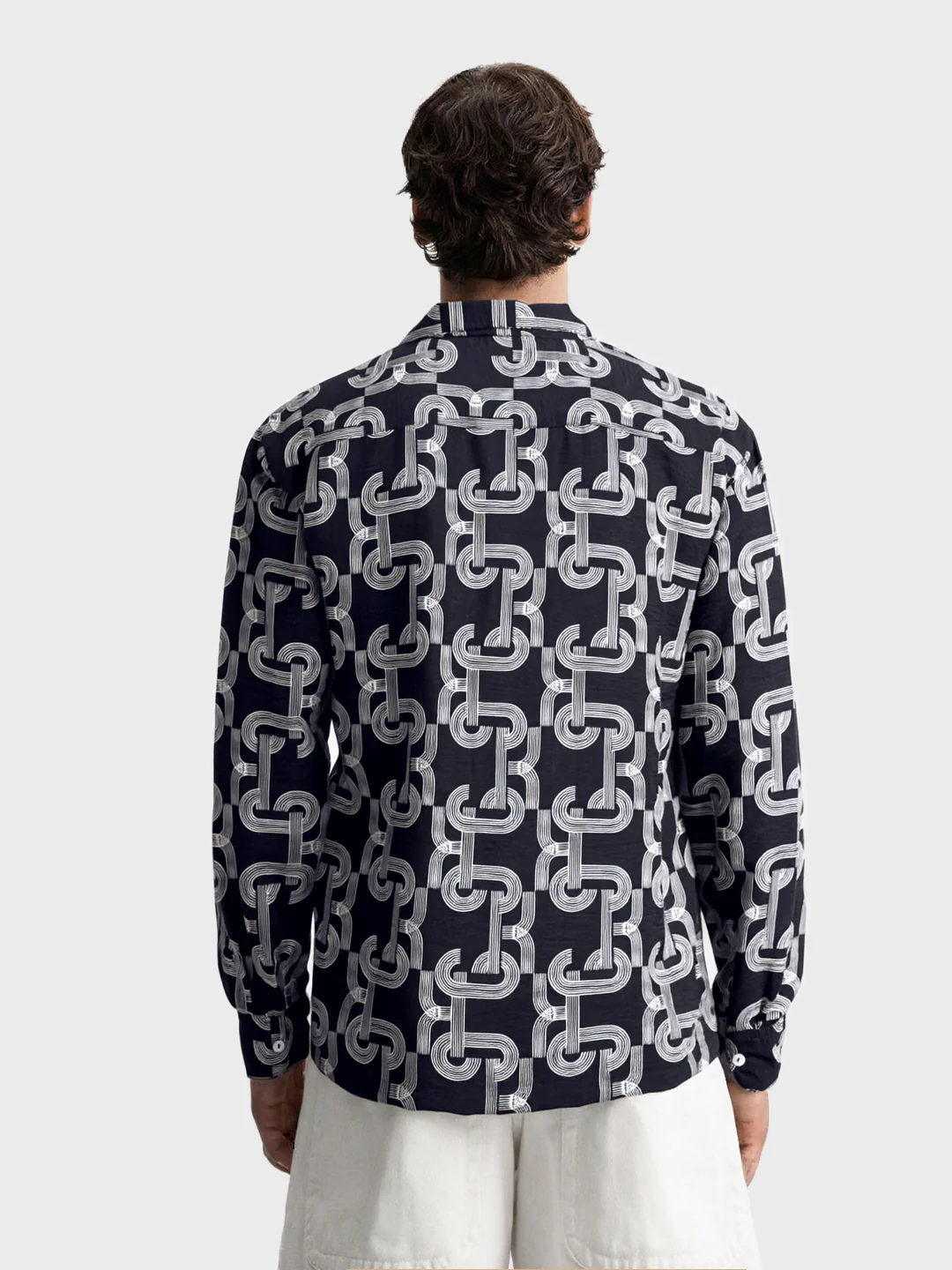 Men's Black Relaxed Fit Printed Casual Shirts - Image 2