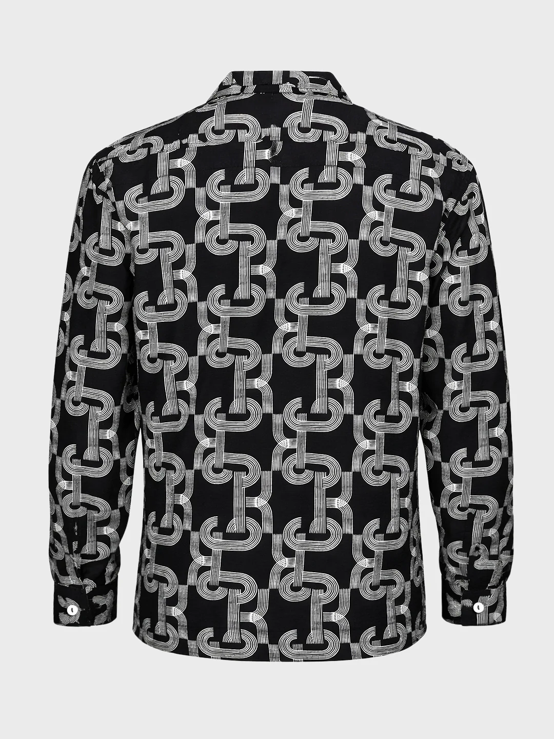 Men's Black Relaxed Fit Printed Casual Shirts - Image 4
