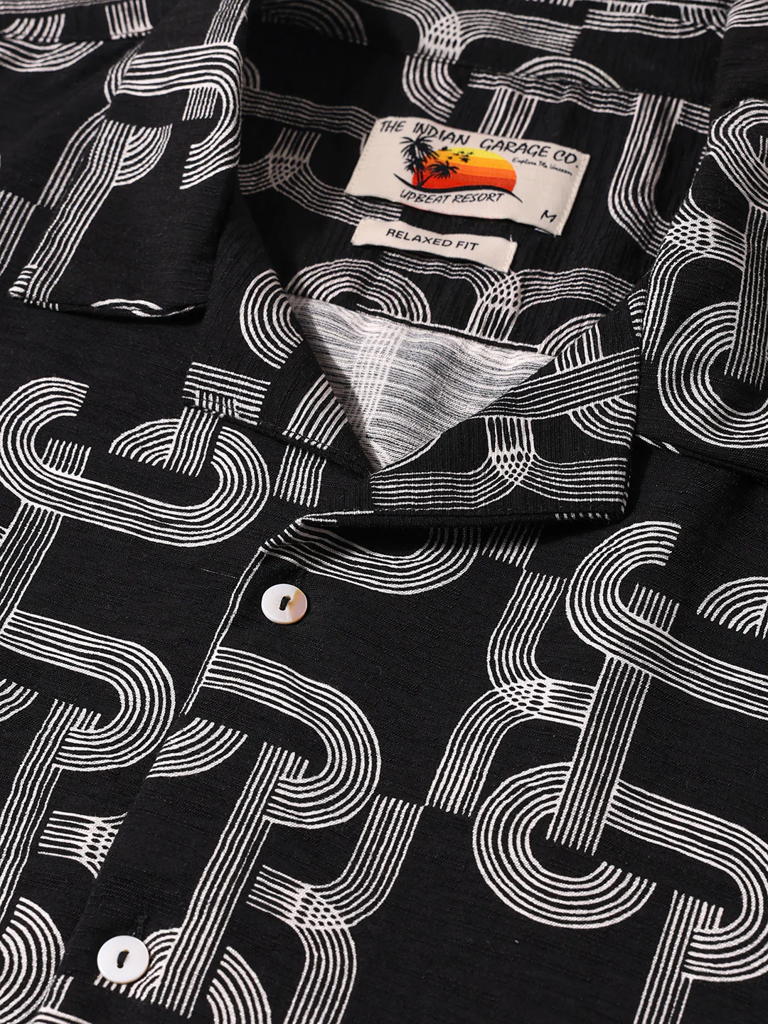 Men's Black Relaxed Fit Printed Casual Shirts - Image 5