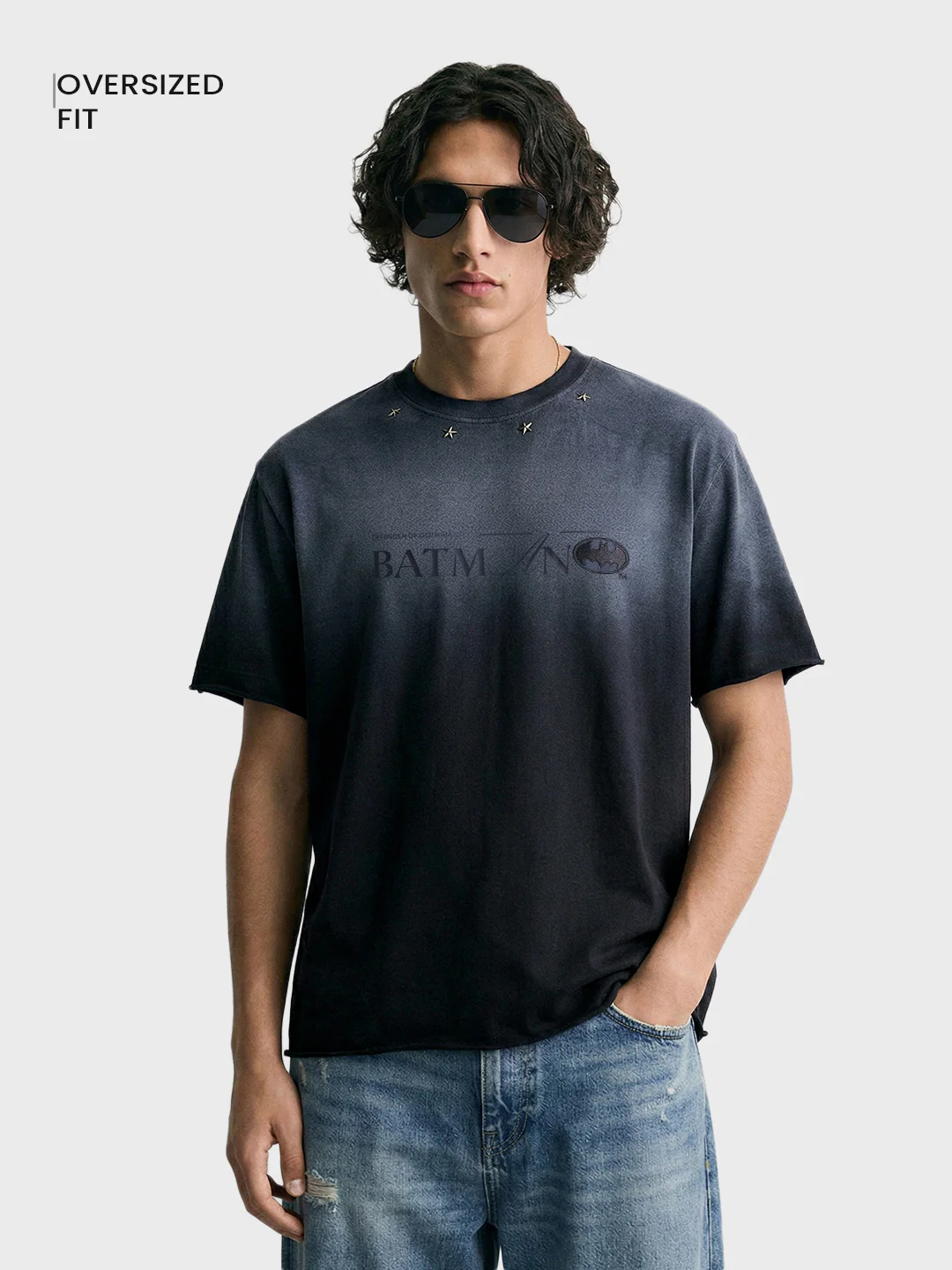 Men's Black Relaxed Fit Printed Casual T-Shirt - Image 2
