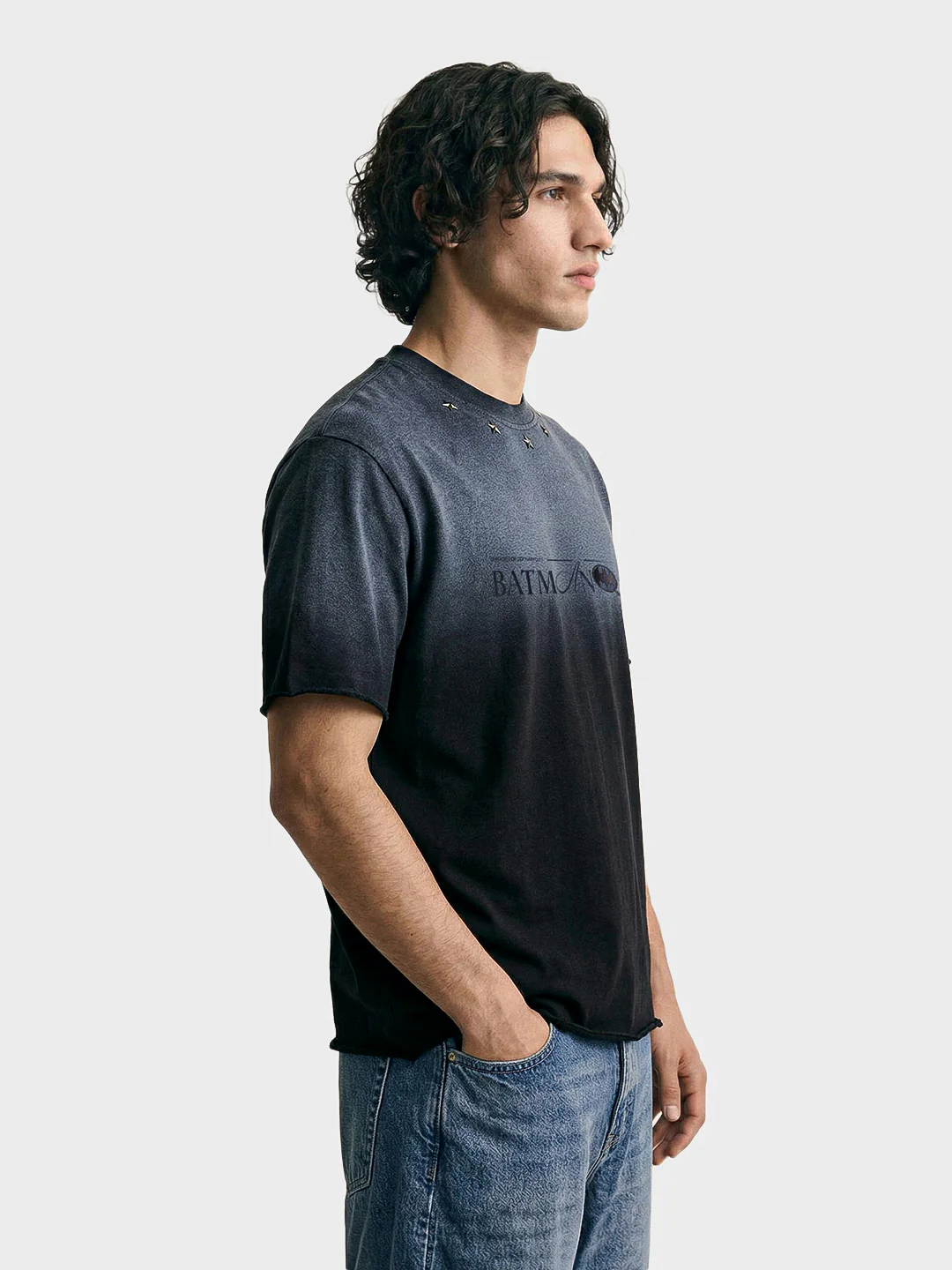 Men's Black Relaxed Fit Printed Casual T-Shirt - Image 3
