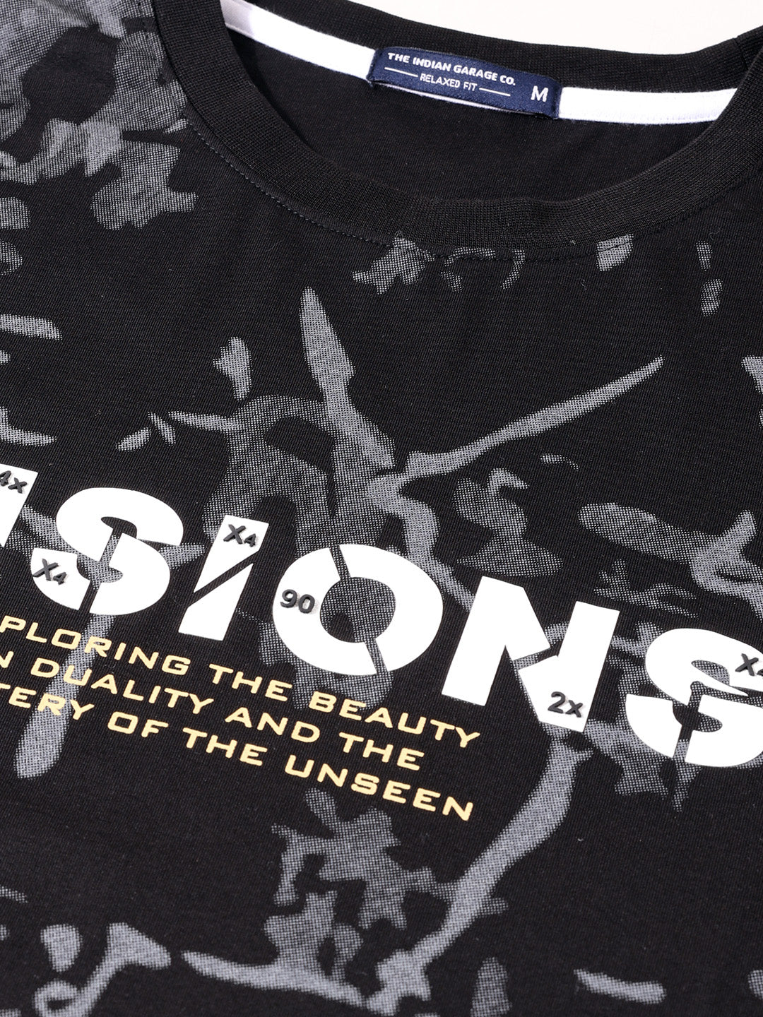 Men's Black Relaxed Fit Printed Casual T-Shirts - Image 6