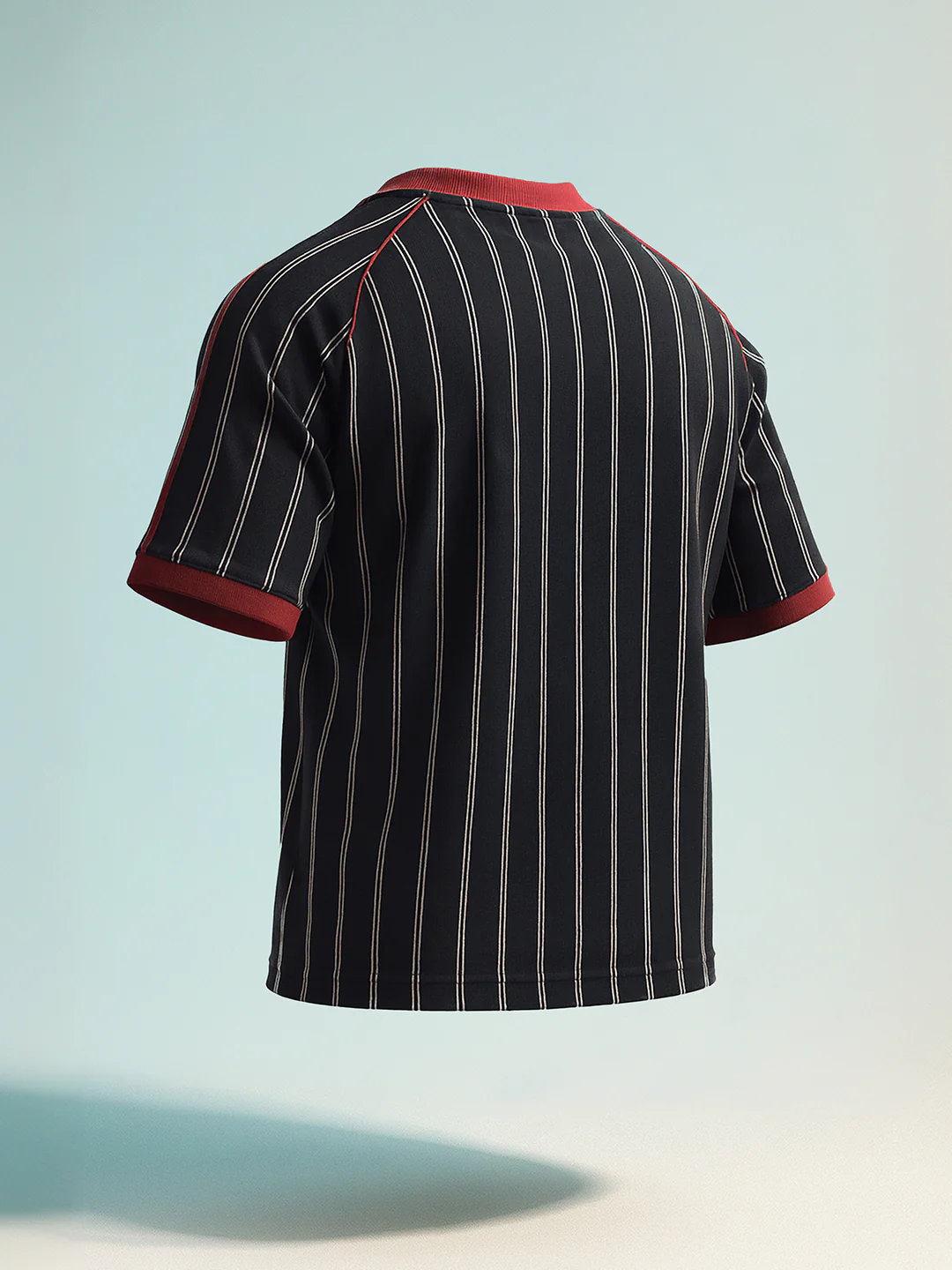 Men's Black Relaxed Fit Printed 240 GSM Sport Wear T-Shirt - Image 2