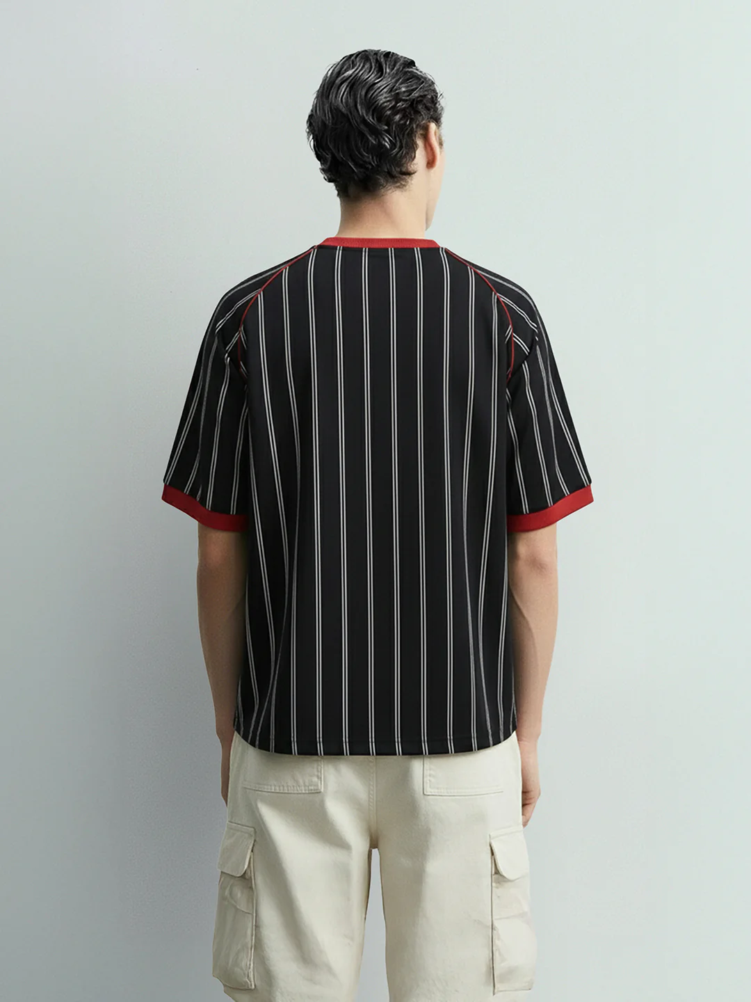 Men's Black Relaxed Fit Printed 240 GSM Sport Wear T-Shirt - Image 4