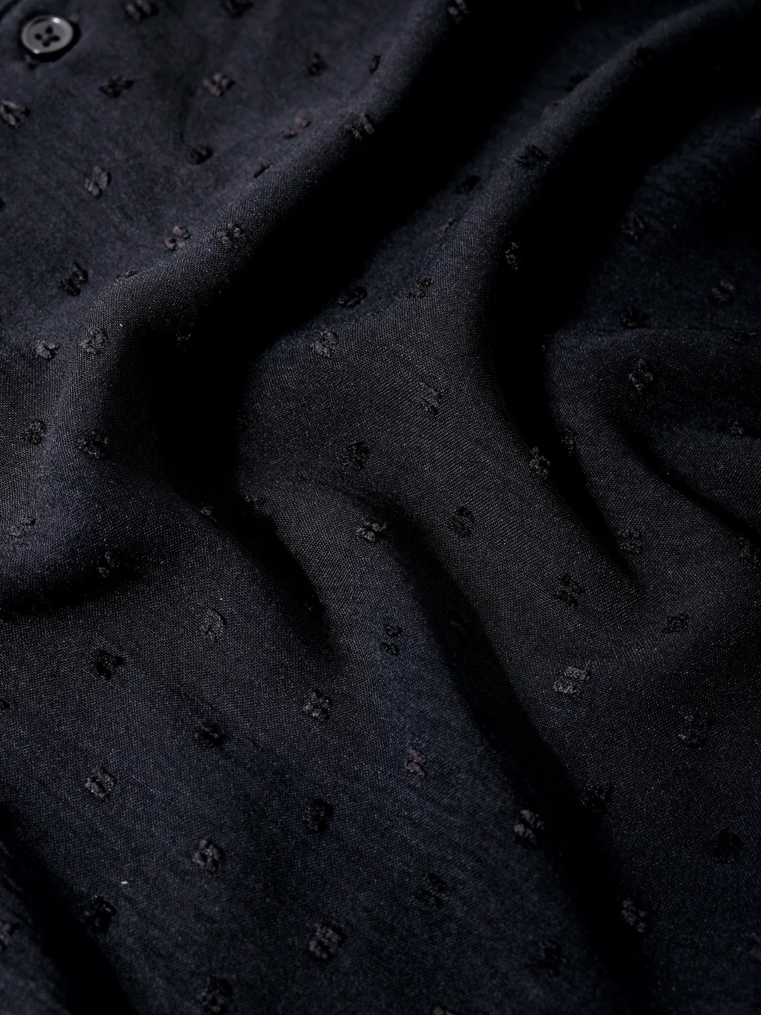Men's Black Relaxed Fit Resort Wear Textured Shirt - Image 6