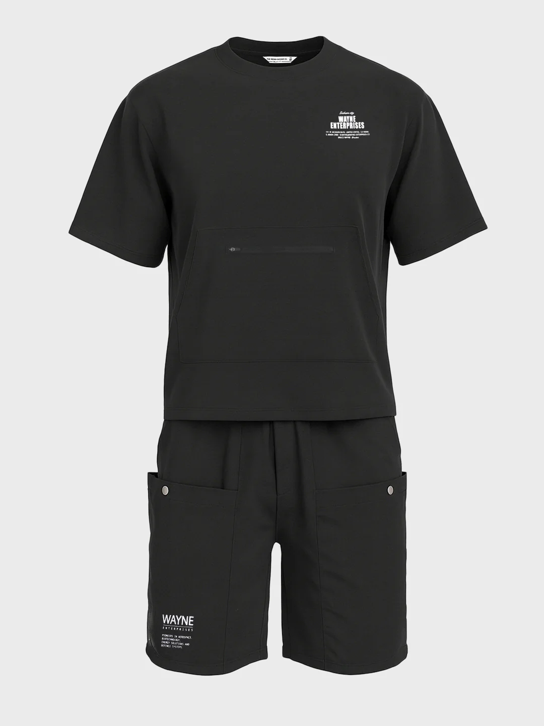 Men's Black Relaxed Fit Solid Casual Coordinates - Image 3