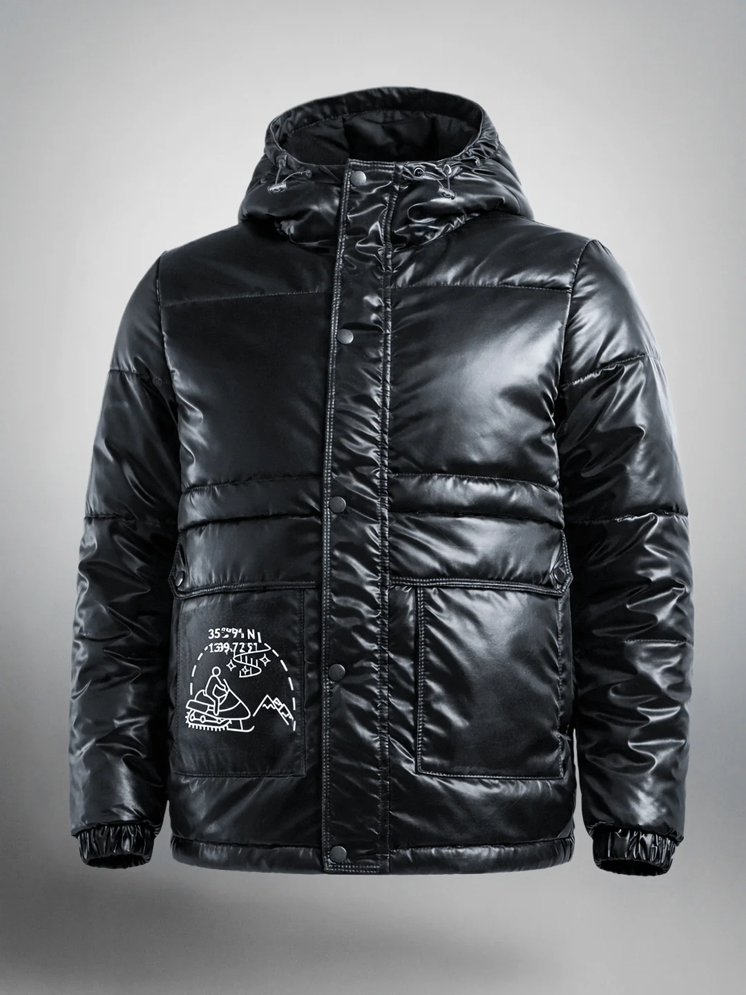 Men's Black Relaxed Fit Solid Casual Jacket - Image 3
