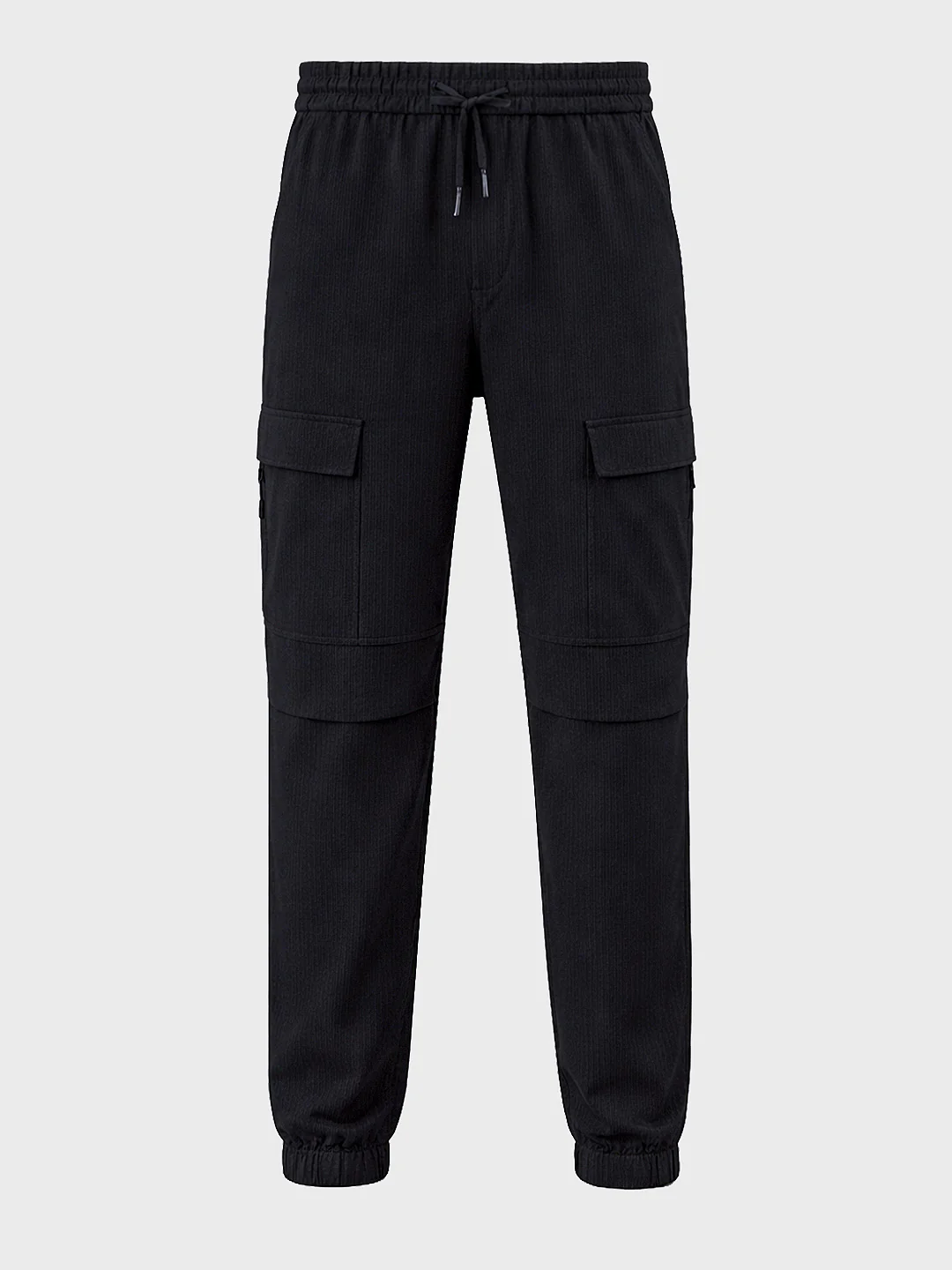 Men's Black Relaxed Fit Solid Casual Joggers - Image 6