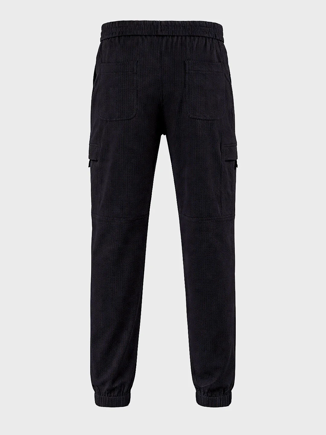 Men's Black Relaxed Fit Solid Casual Joggers - Image 7