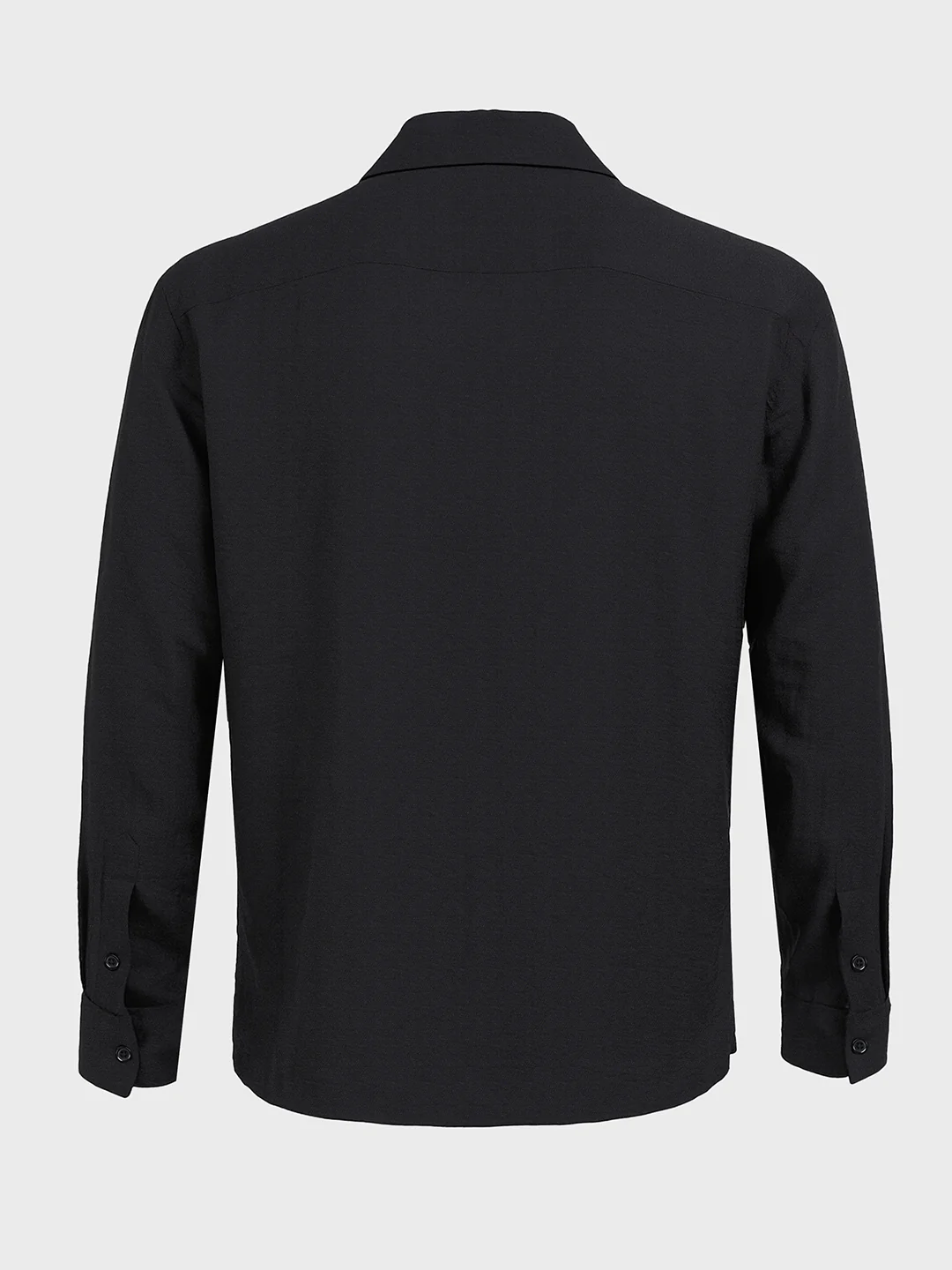 Men's Black Relaxed Fit  Embroided Casual Shirt - Image 4