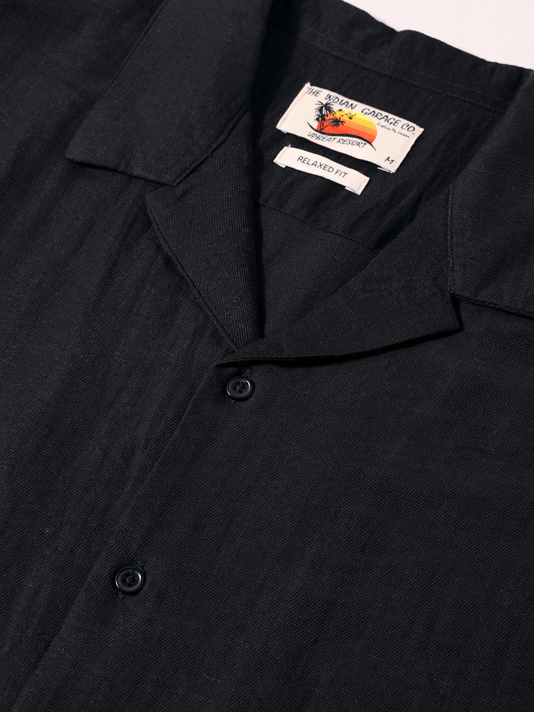 Men's Black Relaxed Fit  Embroided Casual Shirt - Image 5