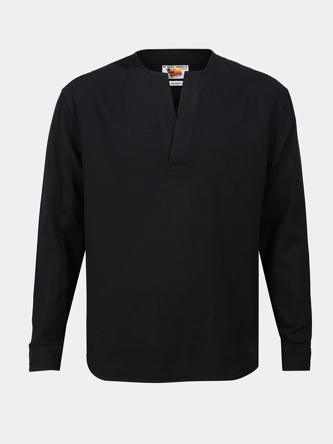 Men's Black Relaxed Fit Solid Casual Shirt - Image 3