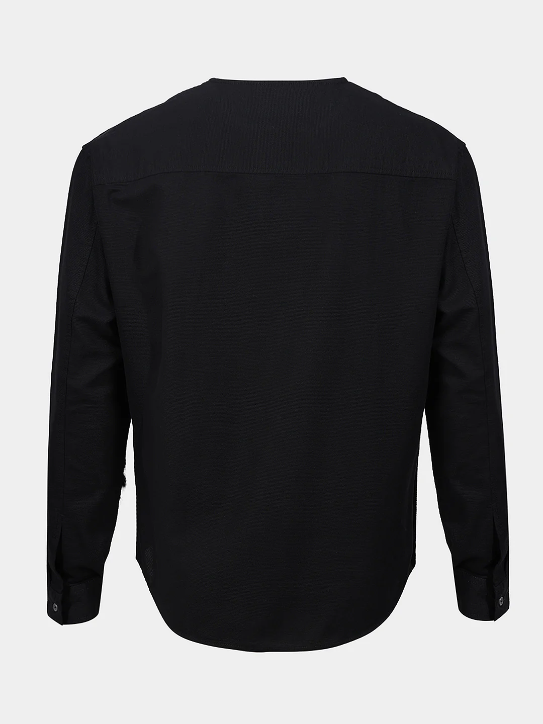 Men's Black Relaxed Fit Solid Casual Shirt - Image 4