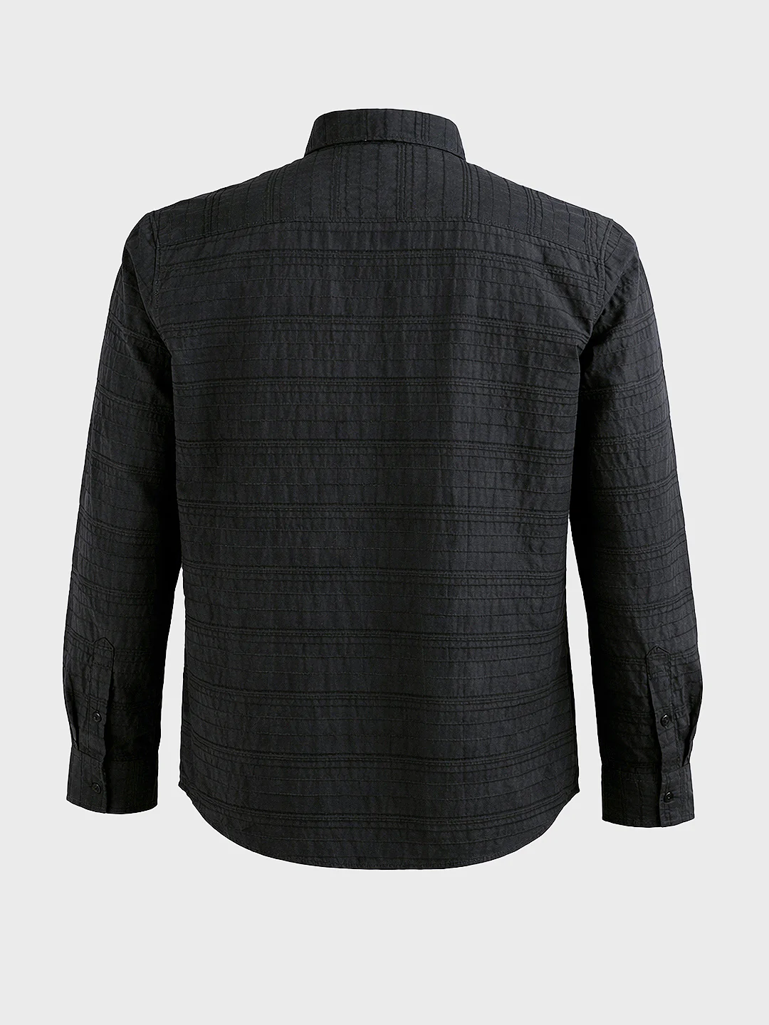 Men's Black Relaxed Fit Solid Casual Shirt - Image 7