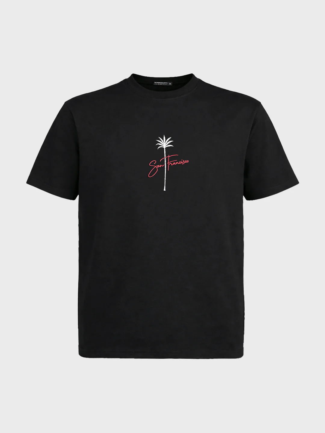 Men's Black Relaxed Fit Embroidered Casual T-Shirt - Image 4