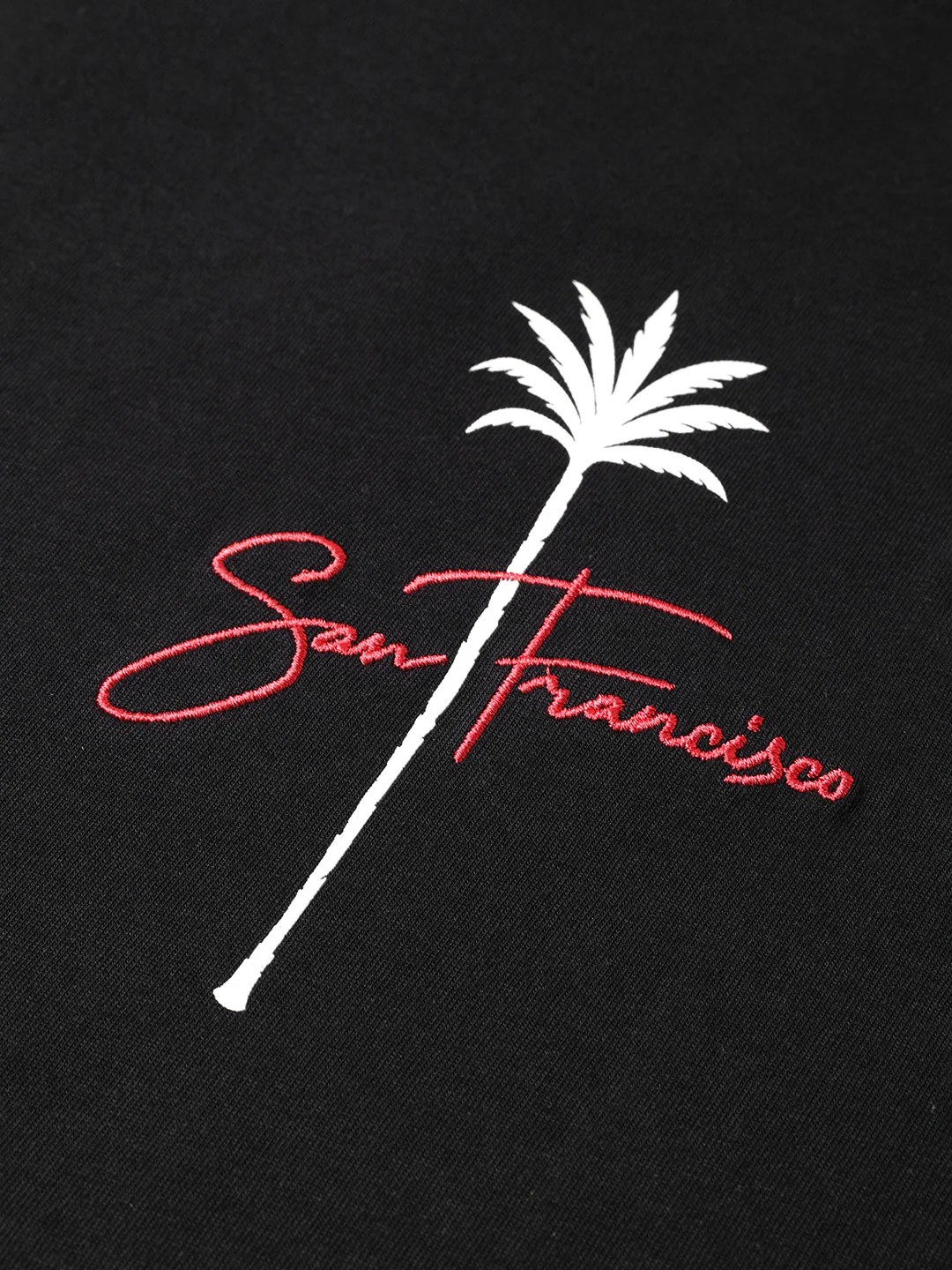 Men's Black Relaxed Fit Embroidered Casual T-Shirt - Image 7