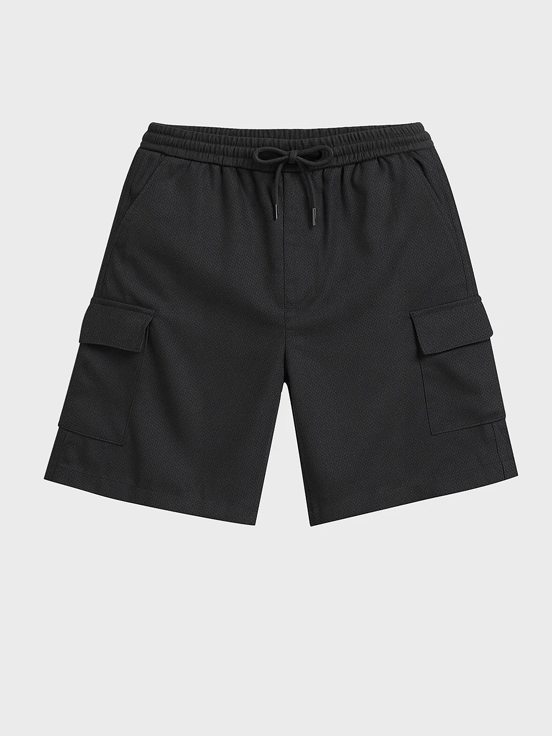 Men's Black Relaxed Fit Solid Resort Wear Shorts - Image 4