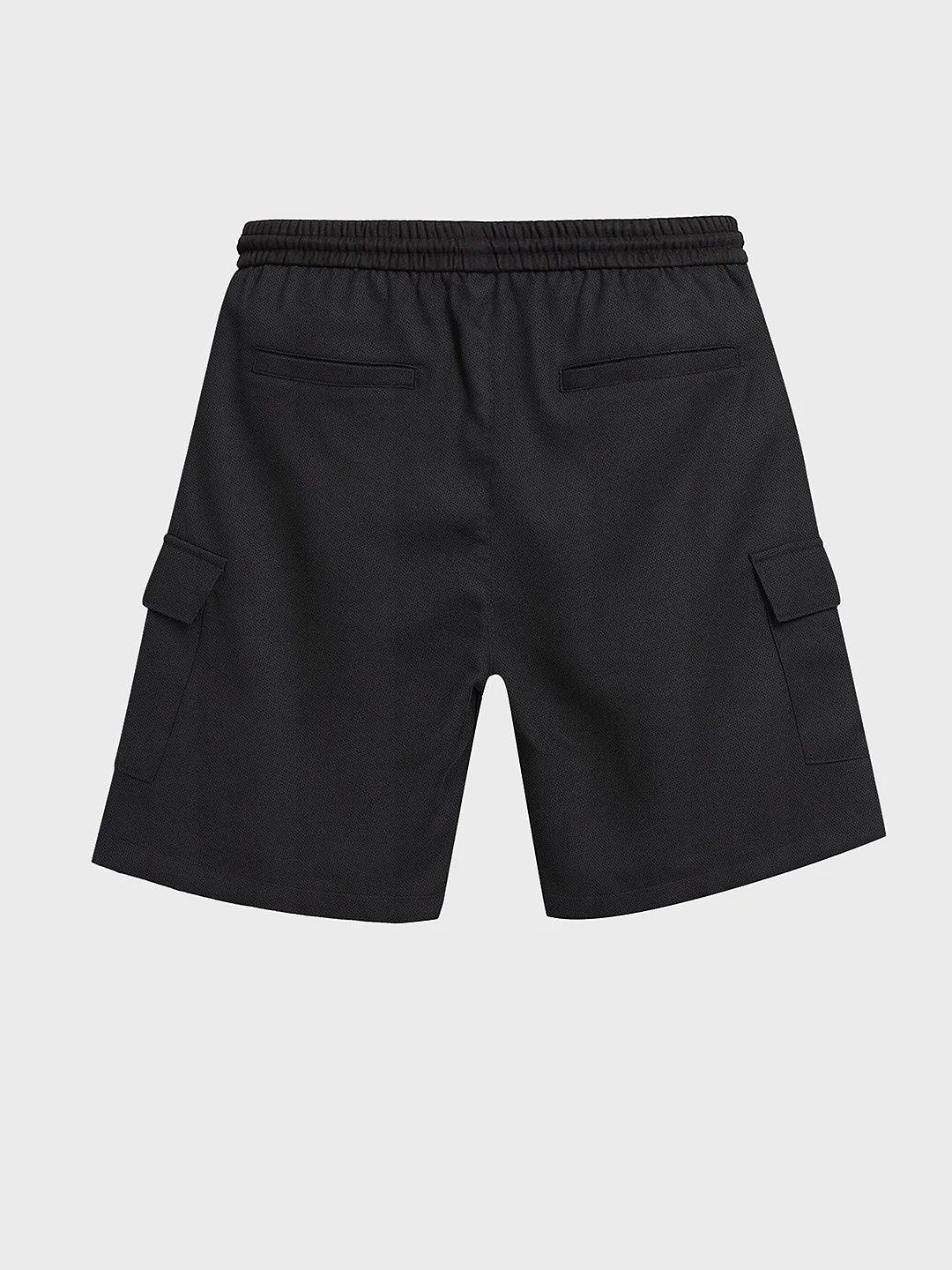 Men's Black Relaxed Fit Solid Resort Wear Shorts - Image 5
