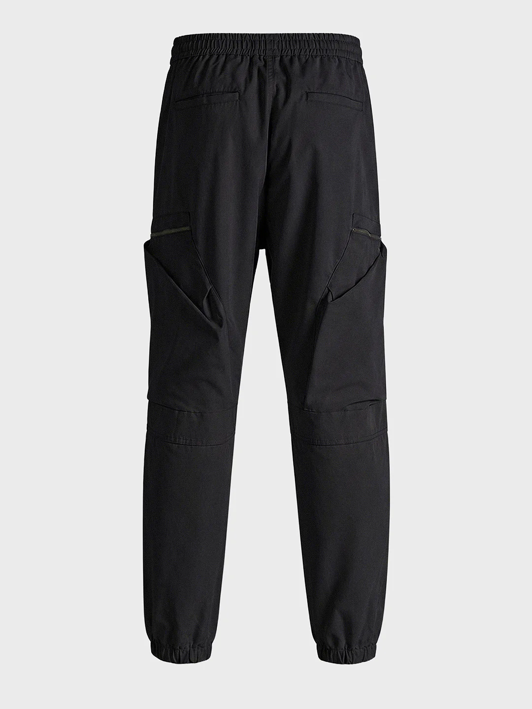 Men's Black Relaxed Fit Solid Utility Cargo - Image 6